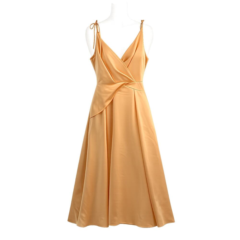 ASOS Design Tie Strap Formal Midi Dress - Apricot - Size 8